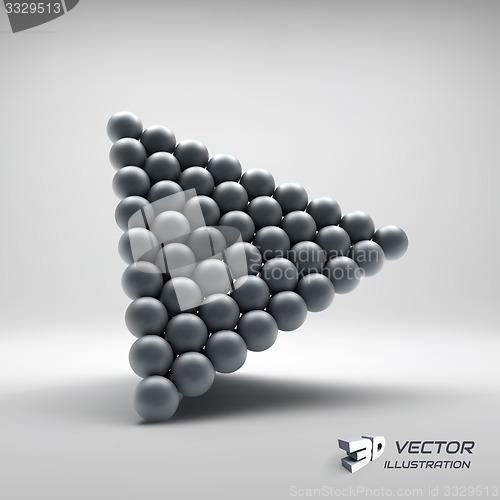 Image of Pyramid of balls. 3d vector illustration. 