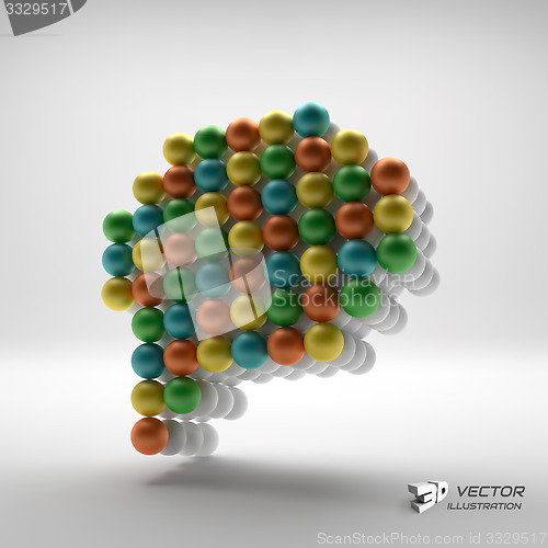 Image of Speech icon. Design element. 3d vector illustration.