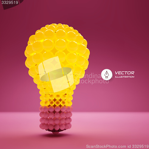 Image of Lightbulb. Idea concept. 3d vector illustration. 