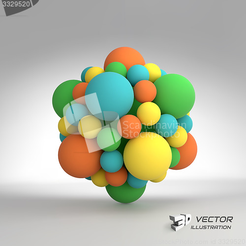 Image of Molecular structure with spheres. 3d vector Illustration. 