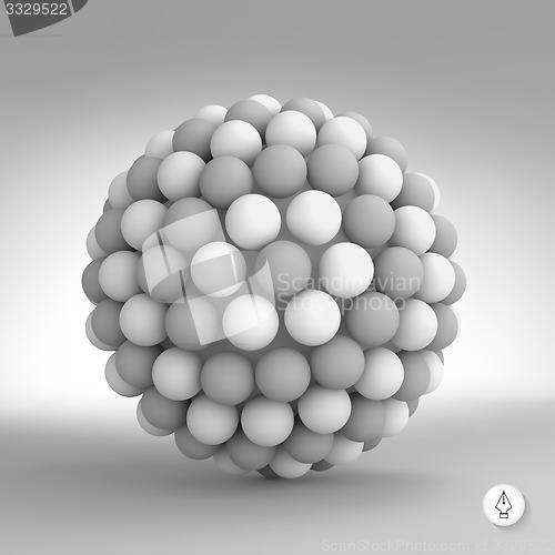 Image of 3d abstract spheres composition. Vector illustration. 