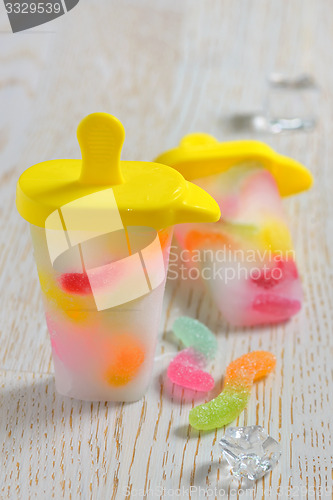 Image of popsicles ice pops with candy