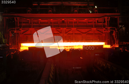 Image of Hot steel on the production line