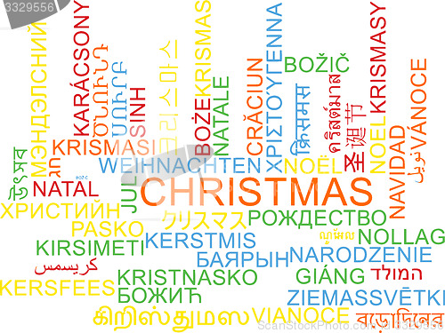 Image of Christmas multilanguage wordcloud background concept