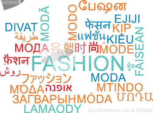 Image of Fashion multilanguage wordcloud background concept