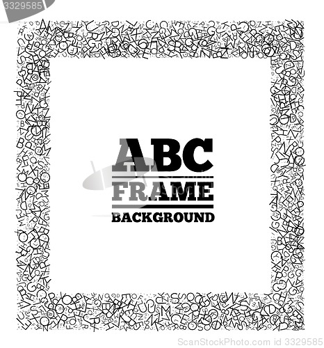 Image of Frame created from the letters of different sizes 