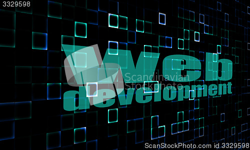 Image of Web development word on digital background