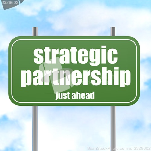 Image of Strategic Partnership Ahead Highway Sign