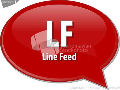 Image of LF acronym definition speech bubble illustration