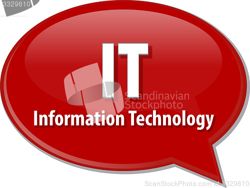 Image of IT acronym definition speech bubble illustration