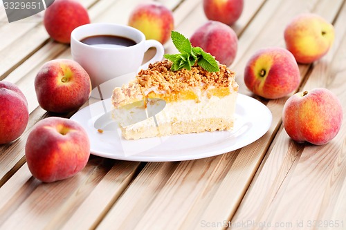 Image of peaches cheesecake