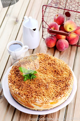 Image of peaches cheesecake