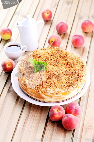 Image of peaches cheesecake