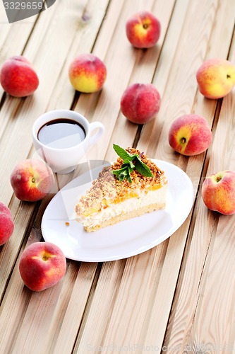 Image of peaches cheesecake