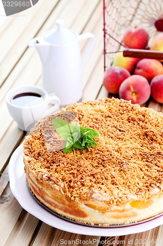 Image of peaches cheesecake