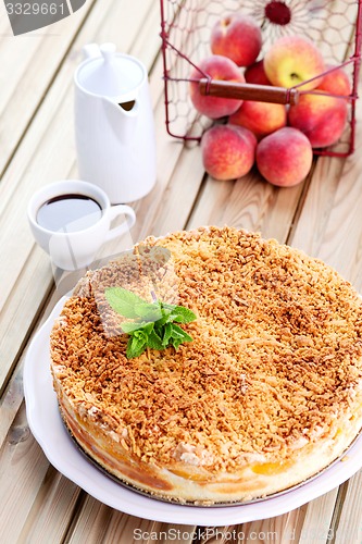 Image of peaches cheesecake