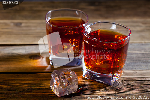 Image of whisky in glasses with ice