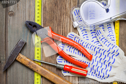 Image of still life with working tools