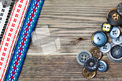 Image of ancient band and vintage buttons