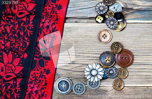 Image of ribbons and buttons