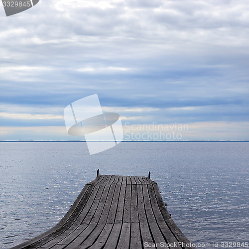 Image of Old pier on nice lake