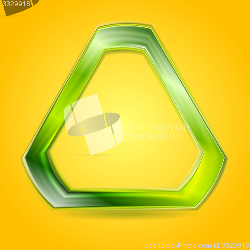 Image of Bright green glowing triangle vector logo