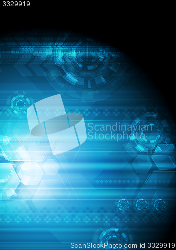 Image of Abstract dark blue tech background