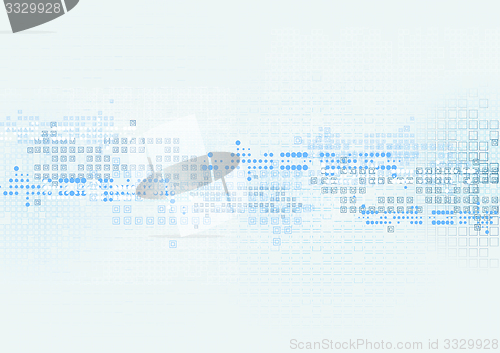 Image of Bright technology blue background with geometric elements