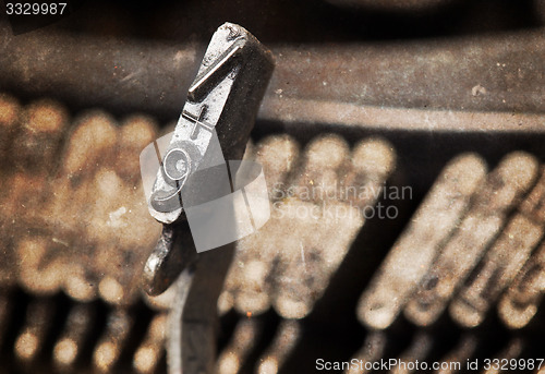 Image of 9 hammer - old manual typewriter - warm filter