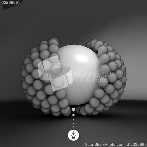 Image of 3d vector illustration. Concept for science, technology and network.