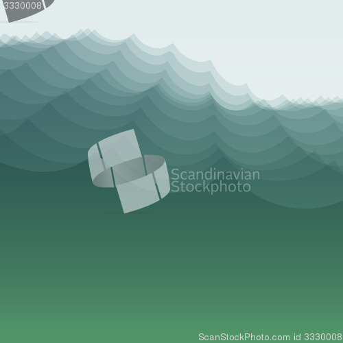 Image of Water Wave. Vector Illustration For Your Design. 