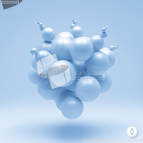 Image of 3d abstract spheres composition. Vector illustration. 