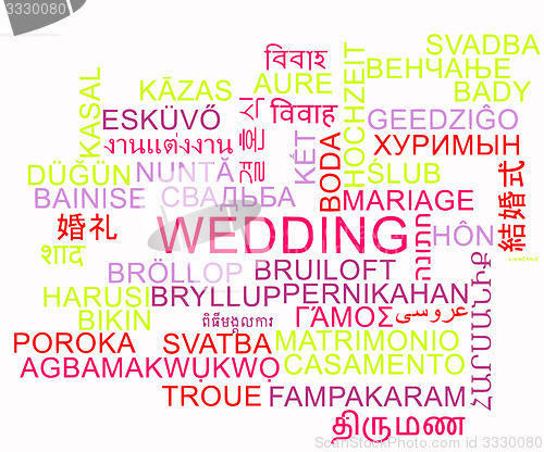 Image of Wedding multilanguage wordcloud background concept
