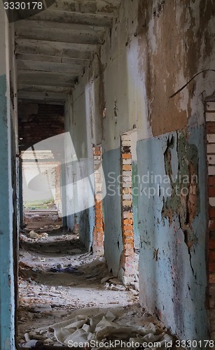 Image of corridor in a ruined old building