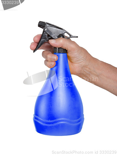 Image of Sprayer in the hand of an old woman