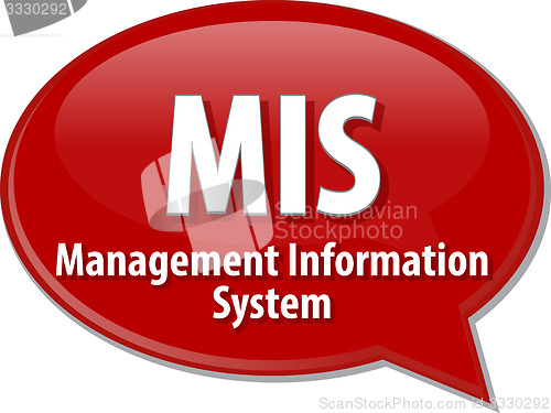 Image of MIS acronym definition speech bubble illustration