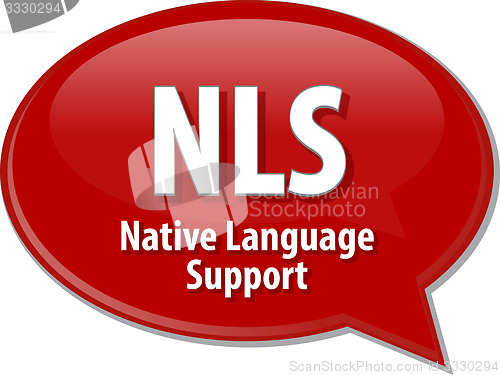 Image of NLS acronym definition speech bubble illustration