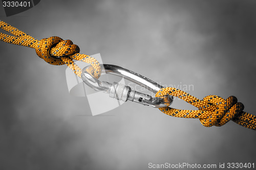 Image of carabiner with rope