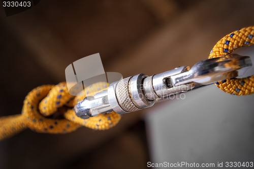 Image of carabiner with rope