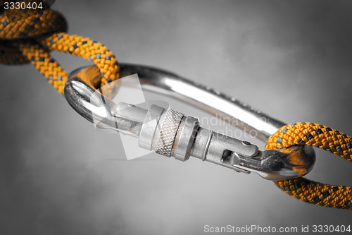 Image of carabiner with rope