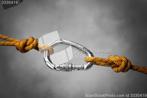 Image of carabiner with rope