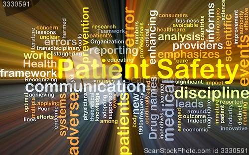 Image of Patient safety background concept glowing