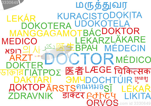 Image of Doctor multilanguage wordcloud background concept