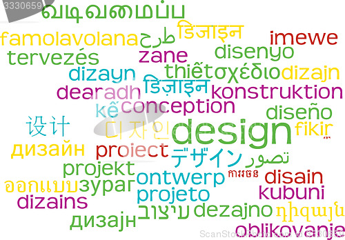 Image of Design multilanguage wordcloud background concept