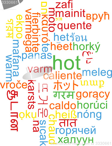 Image of Hot multilanguage wordcloud background concept