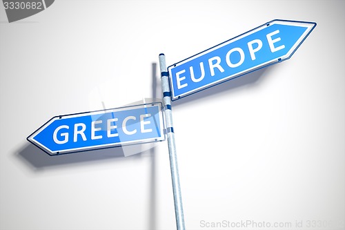 Image of Greece Europe Road Sign