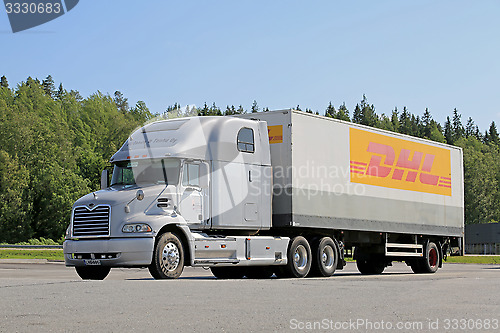 Image of Grey Mack Vision Semi Truck Parked