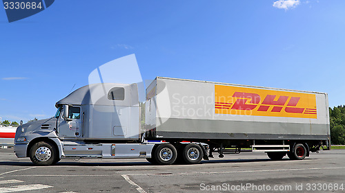 Image of Grey Mack Vision Semi Truck Parked