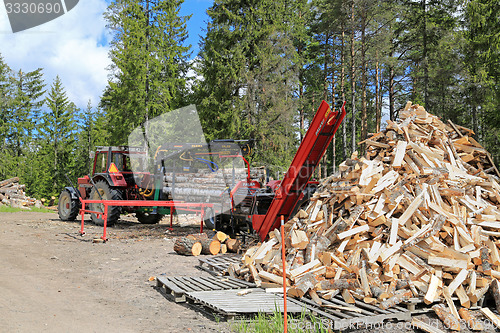 Image of Palax Firewood Processor Powered by Tractor