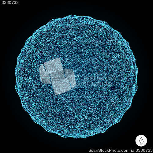 Image of 3d sphere. Global digital connections. Technology concept. 